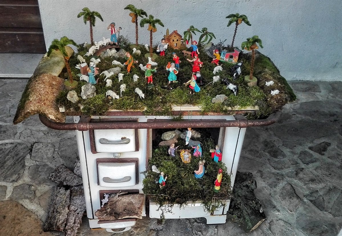 Presepe nel tradizionale spolert