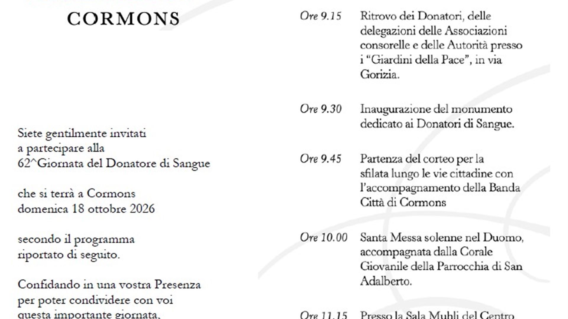 62a giornata del Donatore di Sangue - Cormons