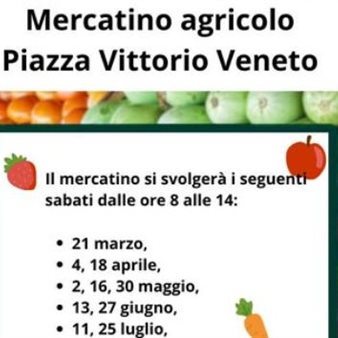 Mercatino agricolo in Piazza Vittorio Veneto