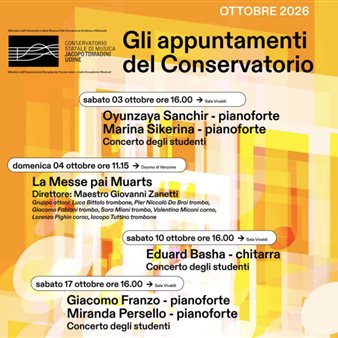 Gli appuntamenti del Conservatorio