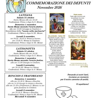 Immagine dell’evento — solennità di tutti i santi e commemorazione dei defunti