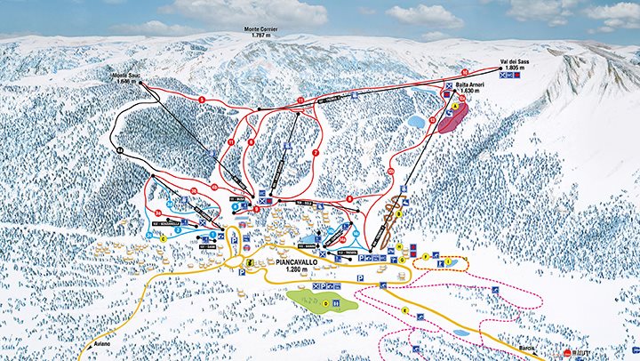 Paragrafo di Testo Ski map - Piancavallo - ALL SEASON!