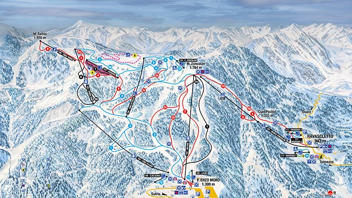 Paragrafo di Testo Ski map - Ravascletto/Zoncolan - ALL SEASON!