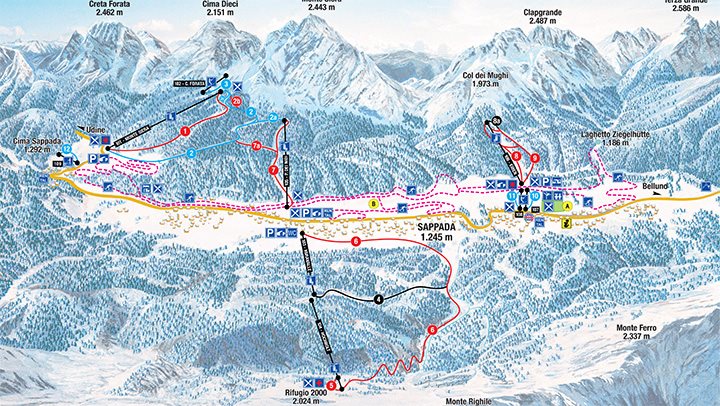 Paragrafo di Testo Ski map - Sappada - ALL SEASON!