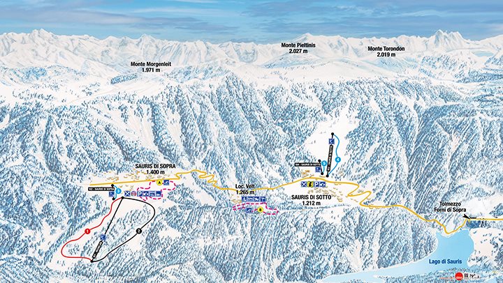 Paragrafo di Testo Ski map - Sauris - ALL SEASON!