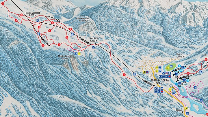Paragrafo di Testo Ski map - Forni di Sopra - ALL SEASON!